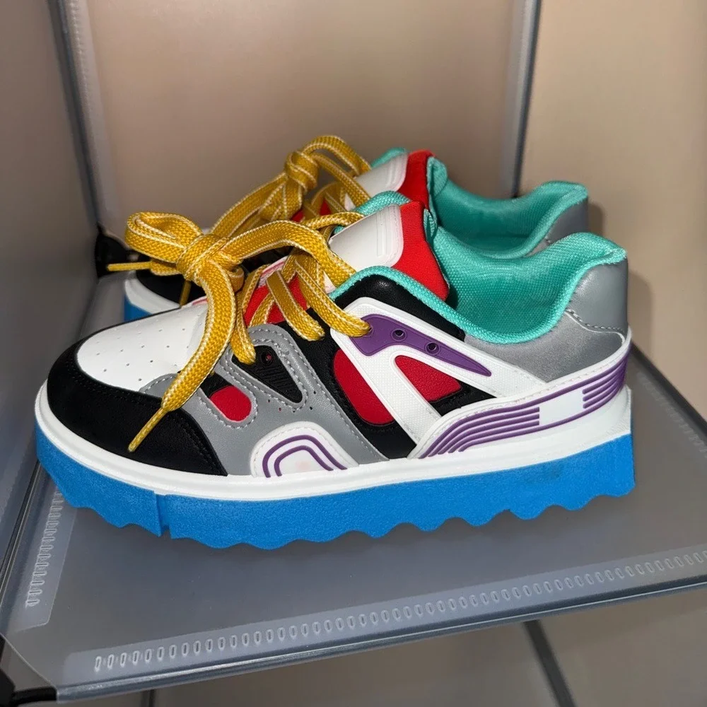 Forever Link Women's Multicolored Chunky Platform Sneakers Size 7.5